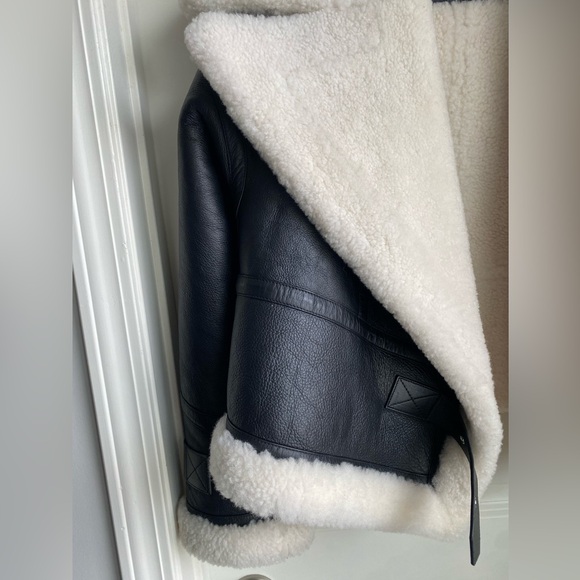 Shoreditch Ski Club Women's Shearling Lined Leather Daia jacket - Picture 7 of 13